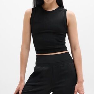 Athleta Black Ribbed Tank Top
